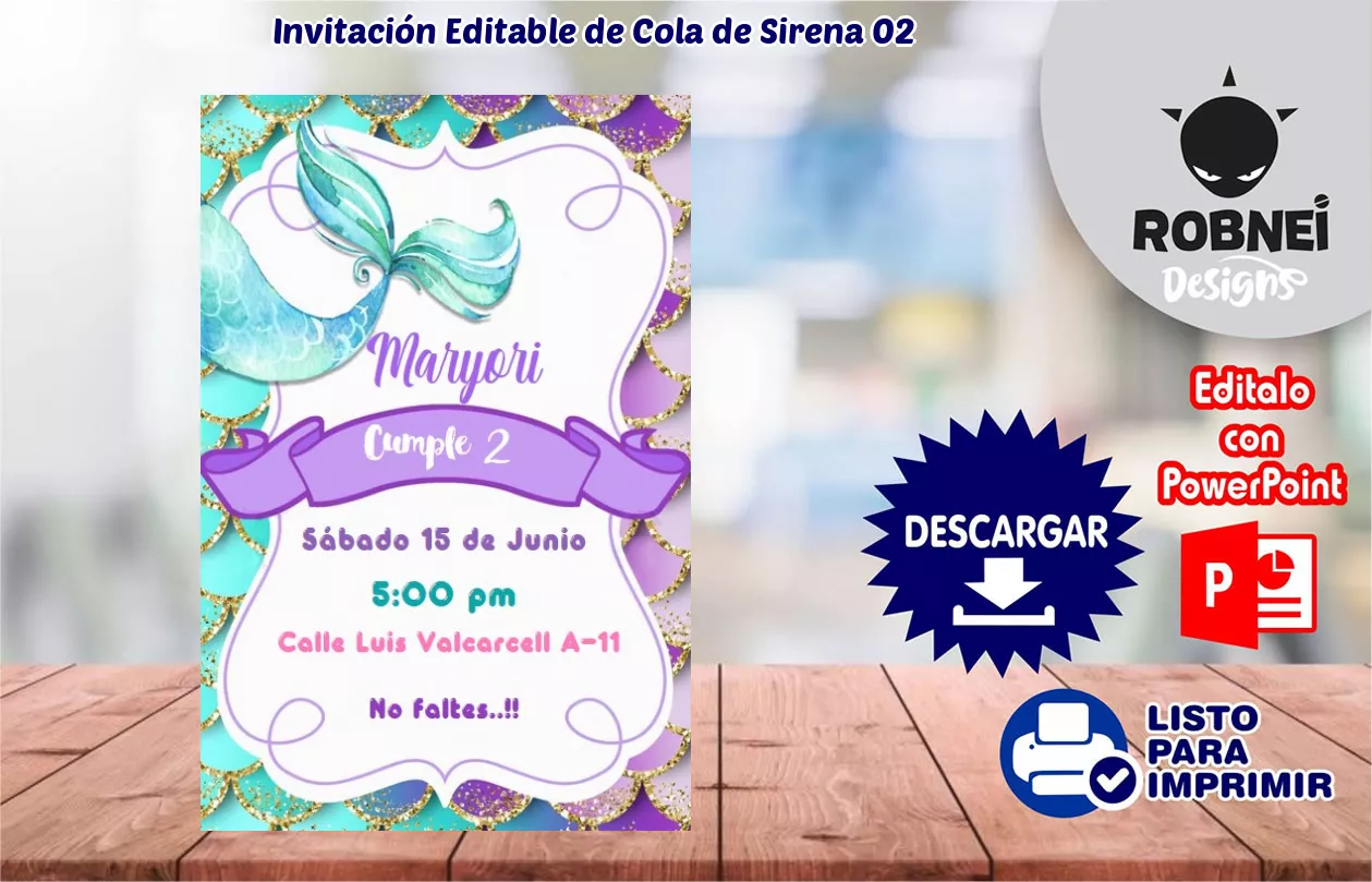 Invitacin de Cola de Sirena 02