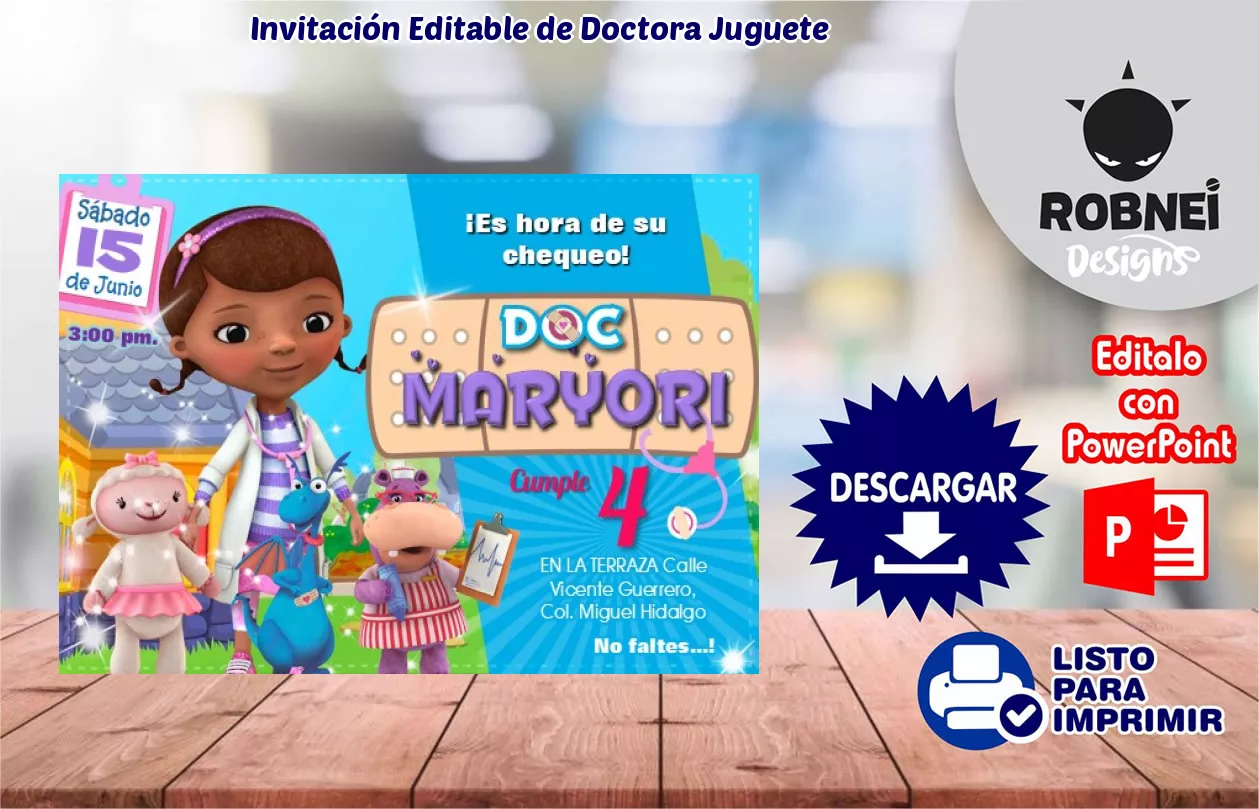 Invitacin de Doctora Juguete