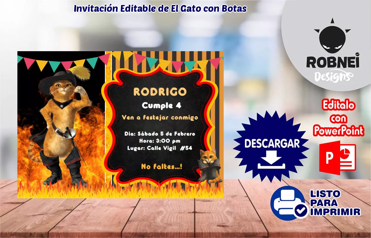 Invitacin de El Gato con Botas