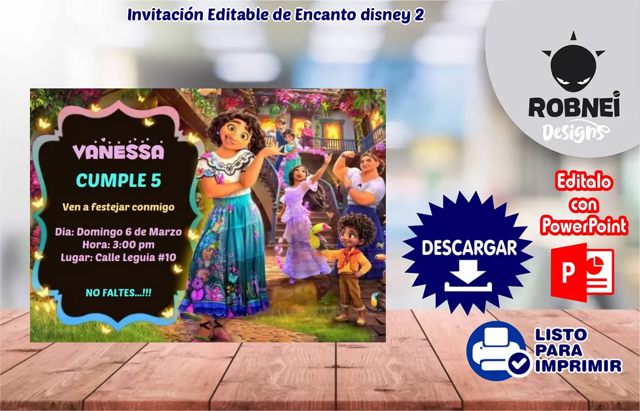 Invitacin de Encanto disney 2