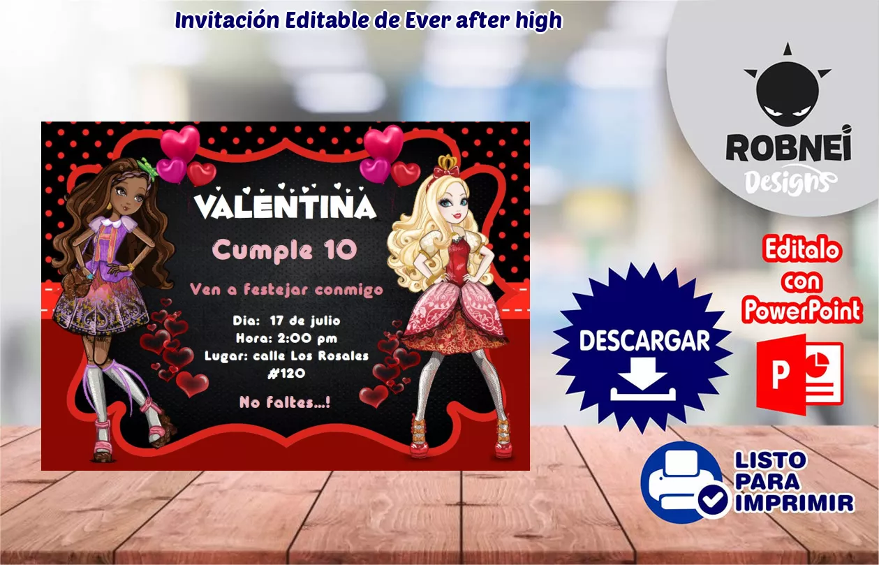 Invitacin de Ever after high