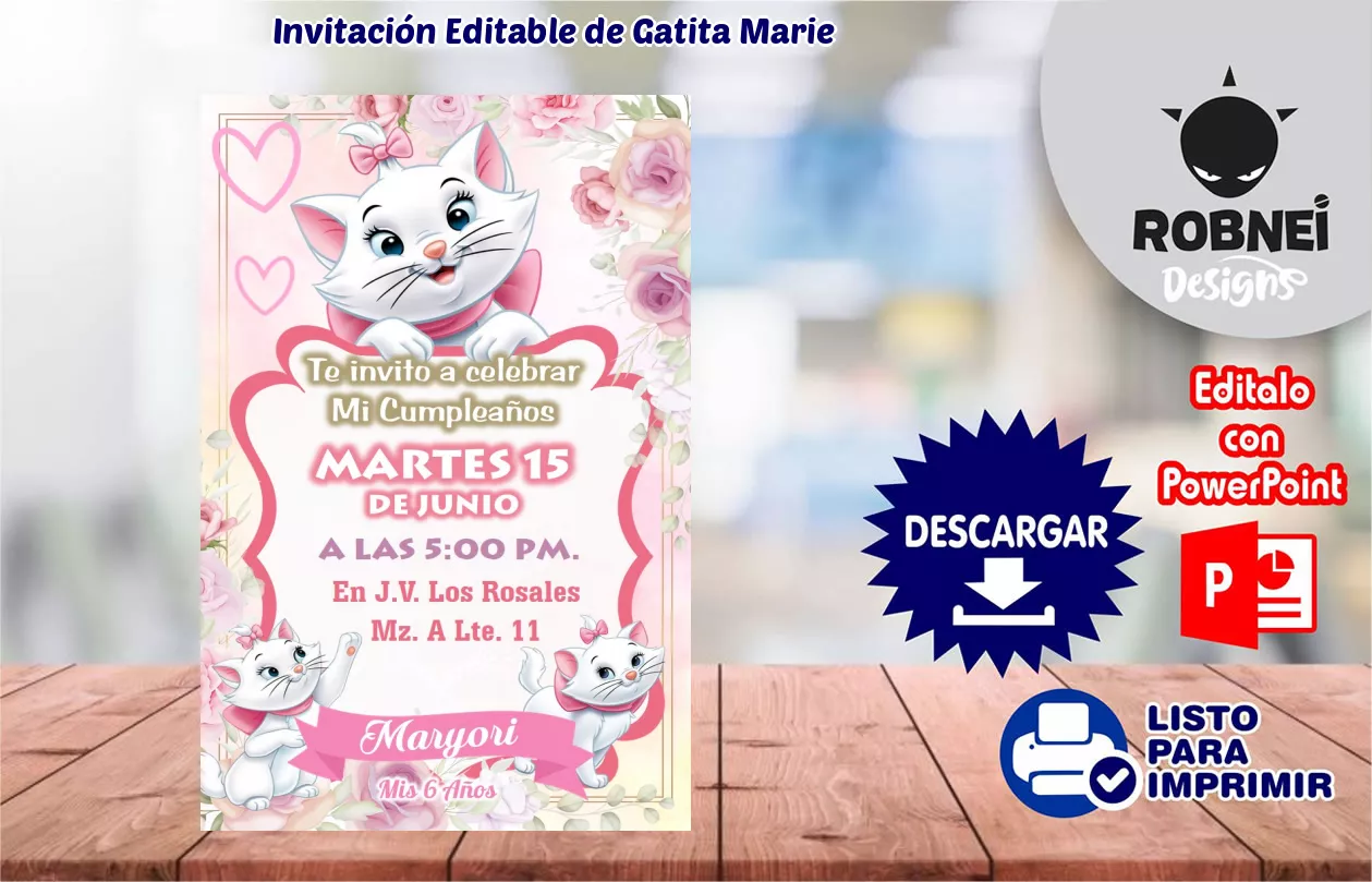 Invitacin de Gatita Marie