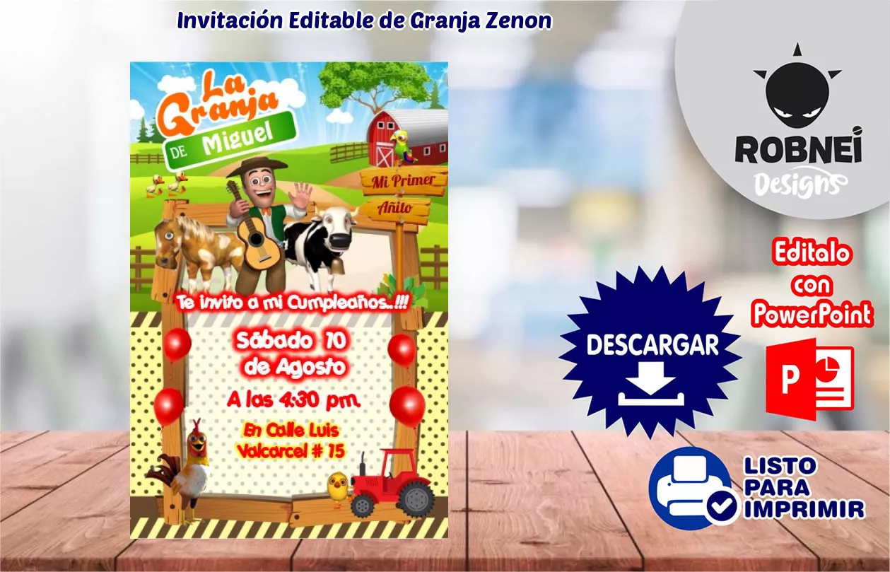 Invitacin de Granja Zenon