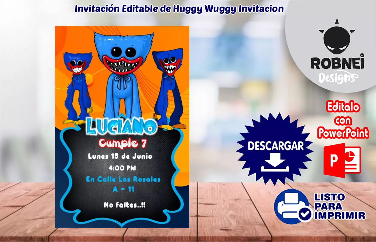 Invitacin de Huggy Wuggy Invitacion