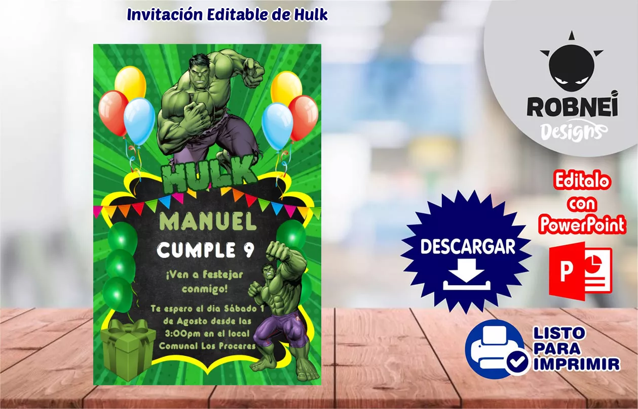 Invitacin de Hulk