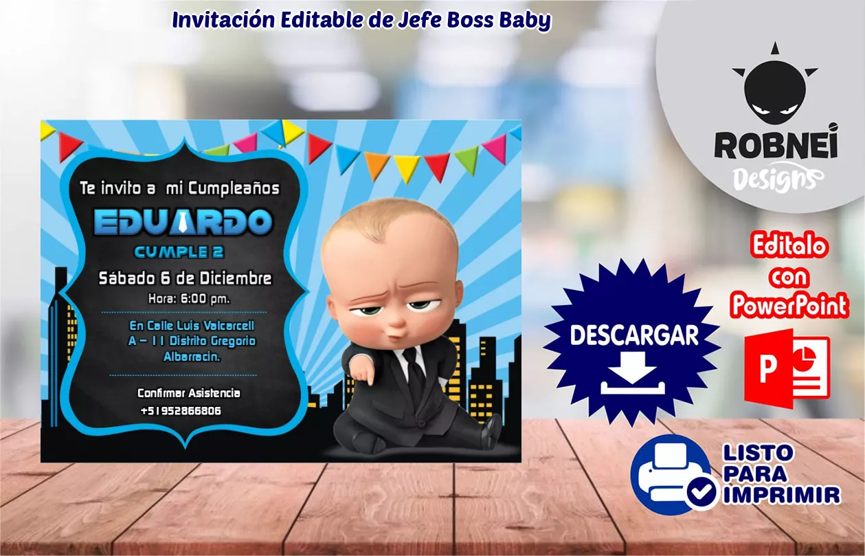 Invitacin de Jefe Boss Baby