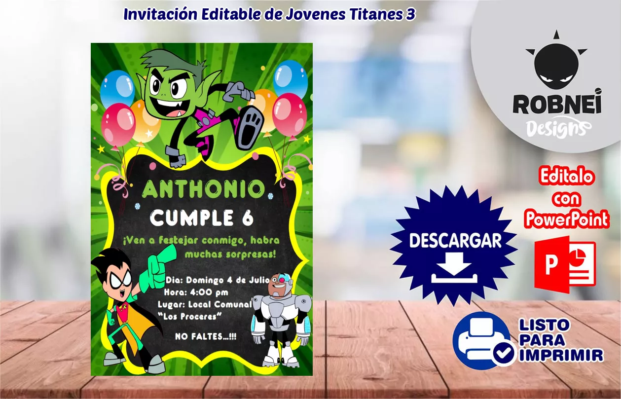 Invitacin de Jovenes Titanes 3