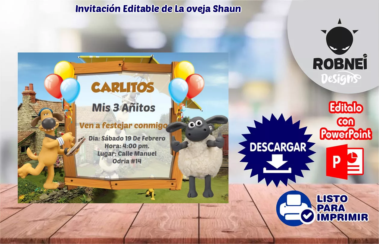 Invitacin de La oveja Shaun