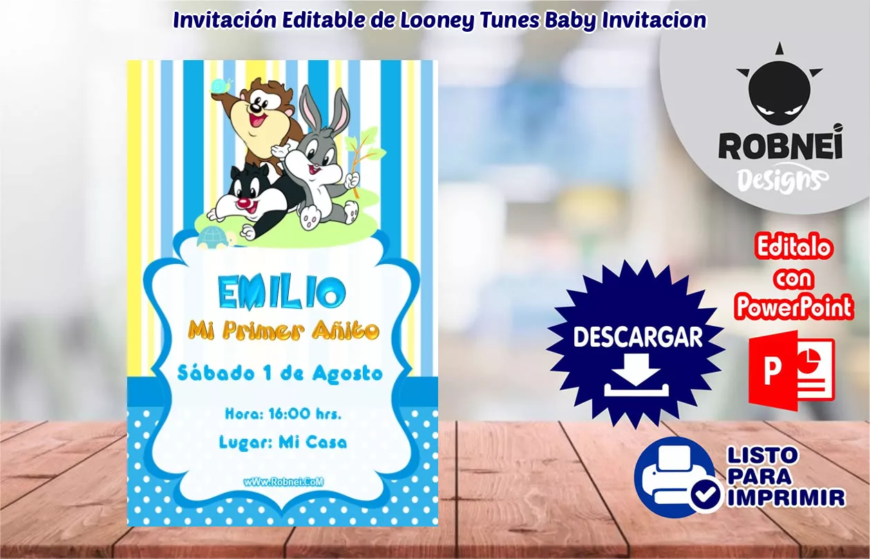 Looney-Tunes-Baby-Invitacion