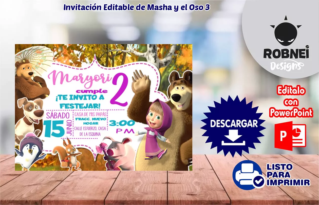 Invitacin de Masha y el Oso 3