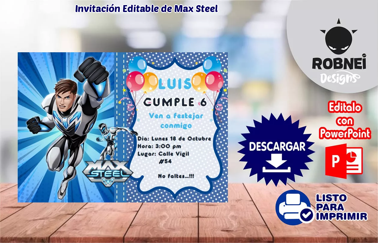 Invitacin de Max Steel