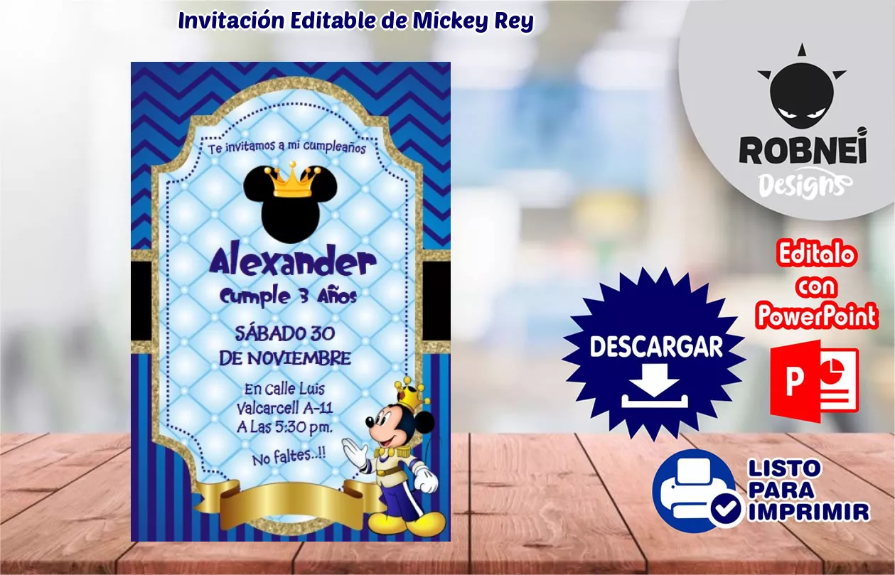 Invitacin de Mickey Rey