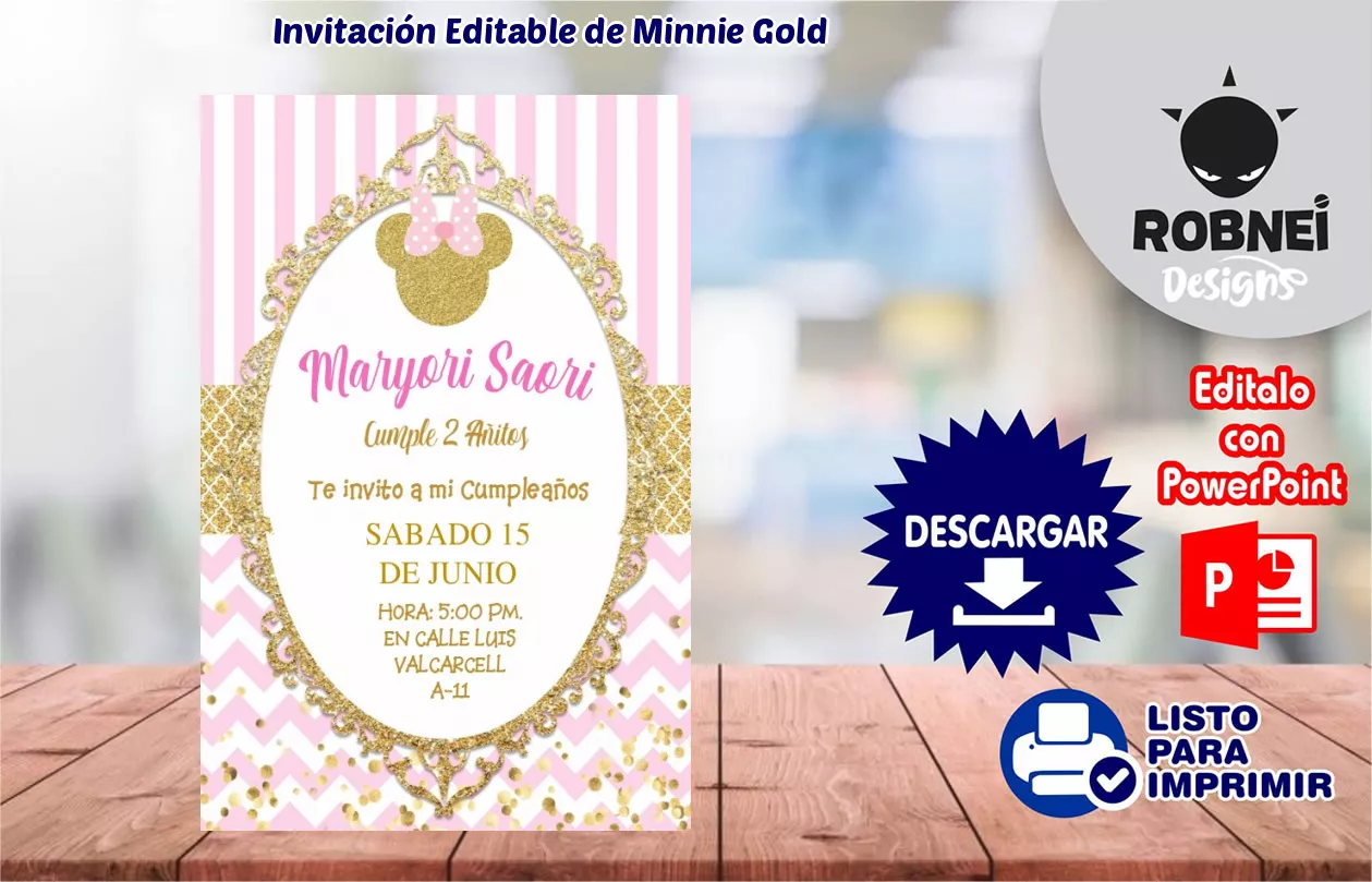 Invitacin de Minnie Gold