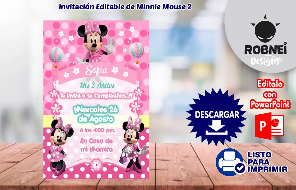 Invitacin de Minnie Mouse 2