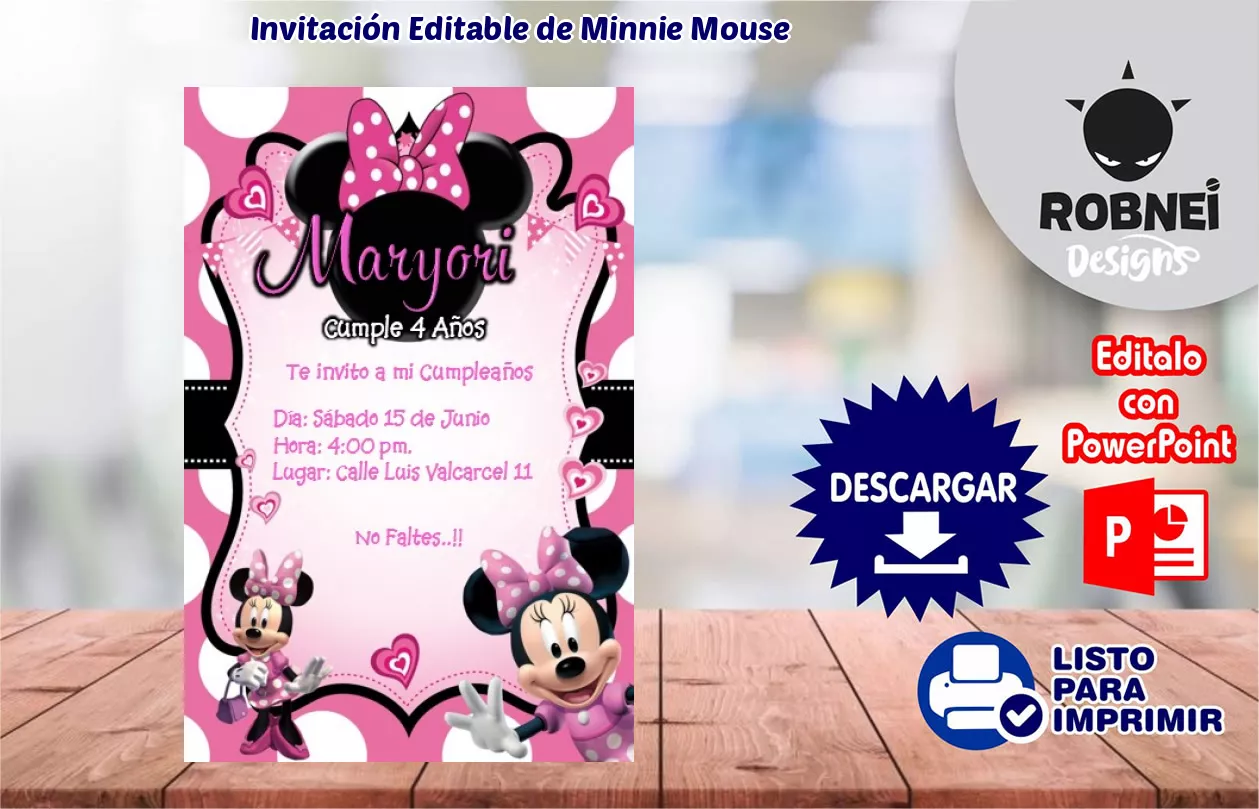 Invitacin de Minnie Mouse