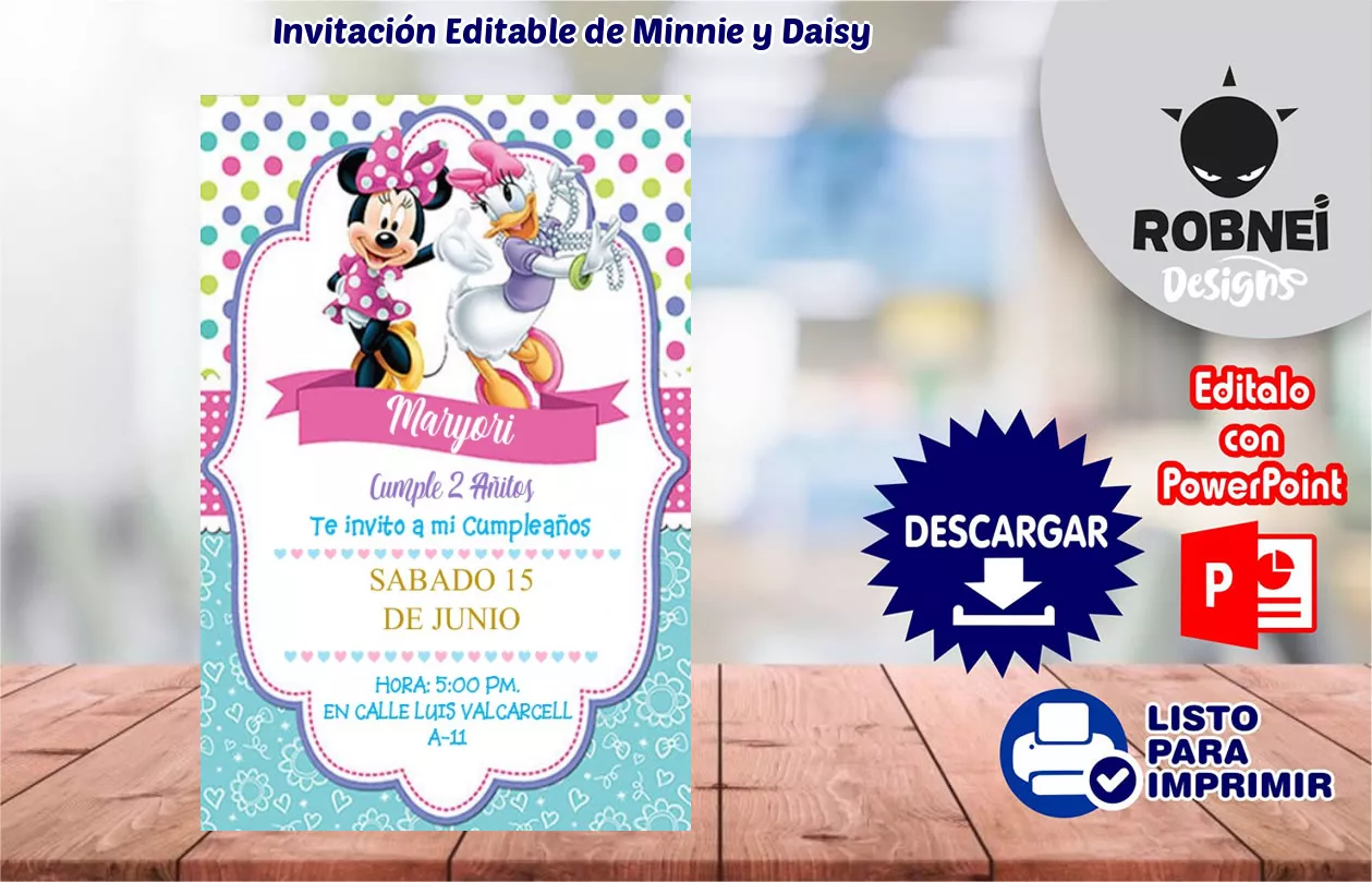 Invitacin de Minnie y Daisy