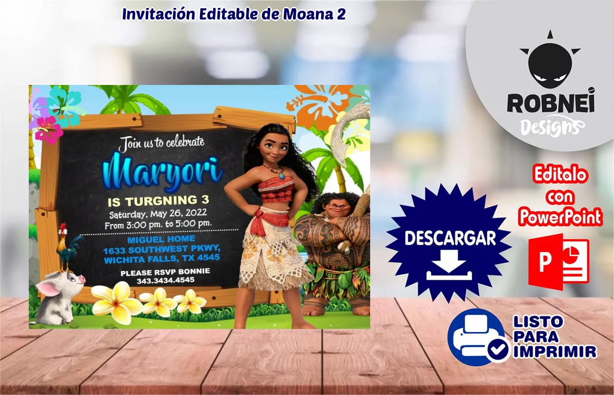 Invitacin de Moana 2