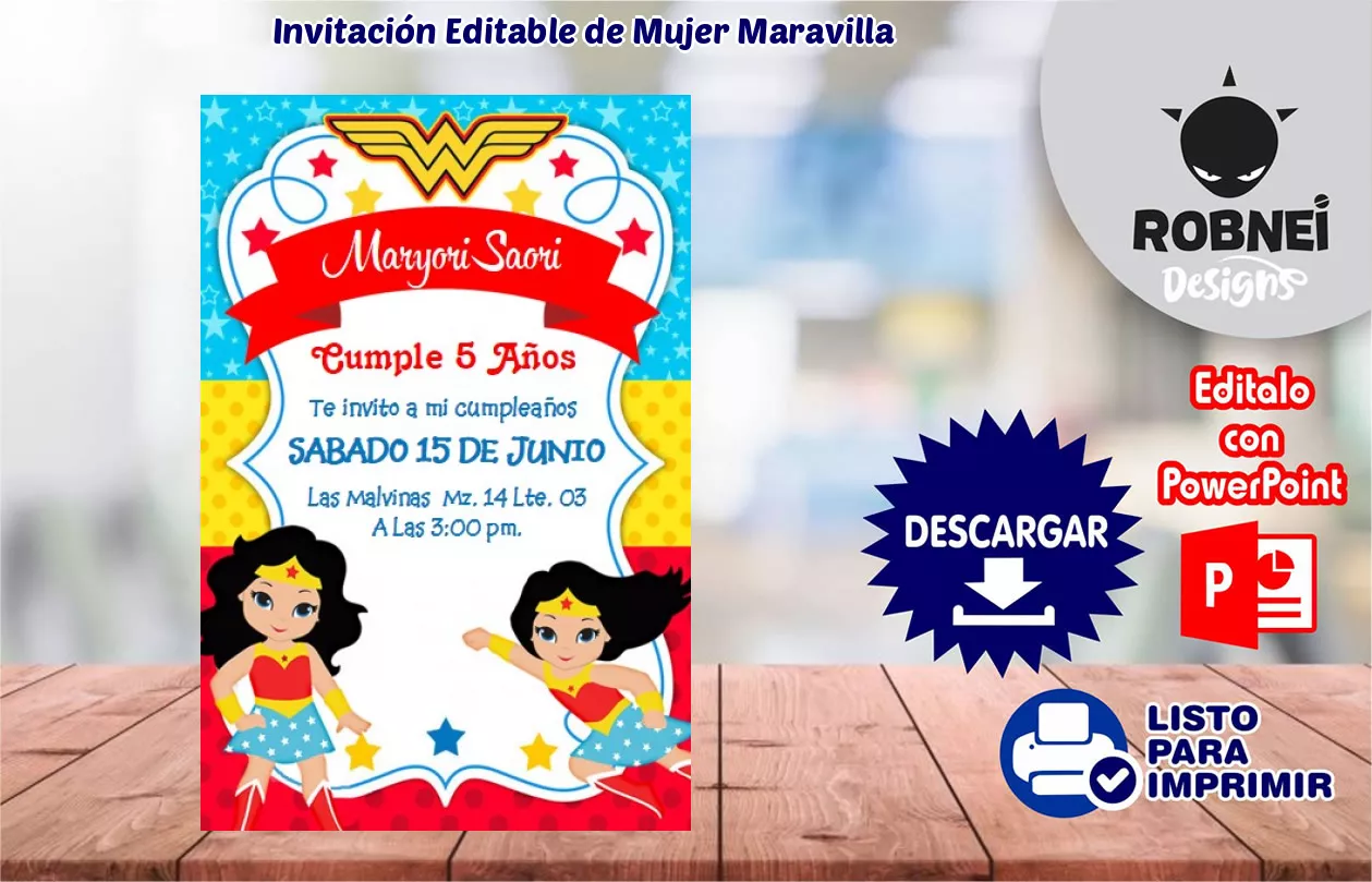 Invitacin de Mujer Maravilla