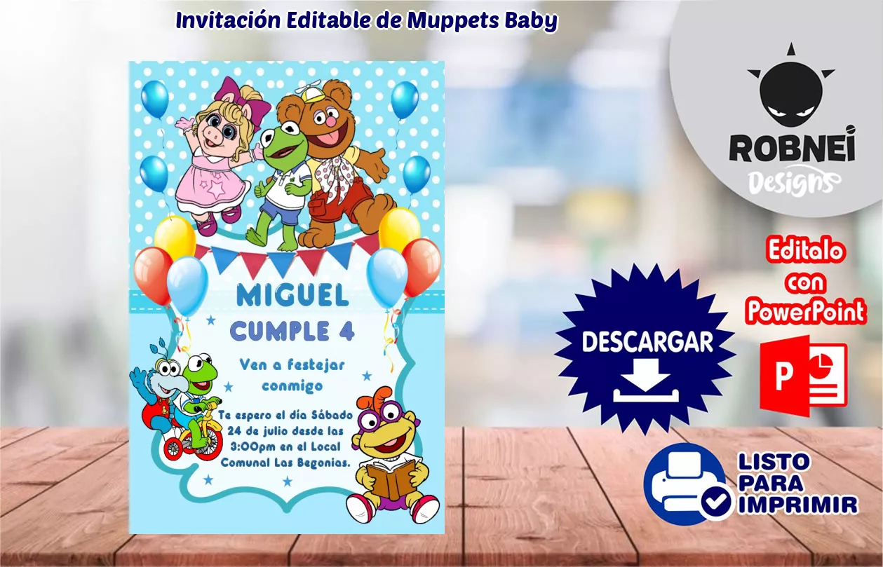 Invitacin de Muppets Baby