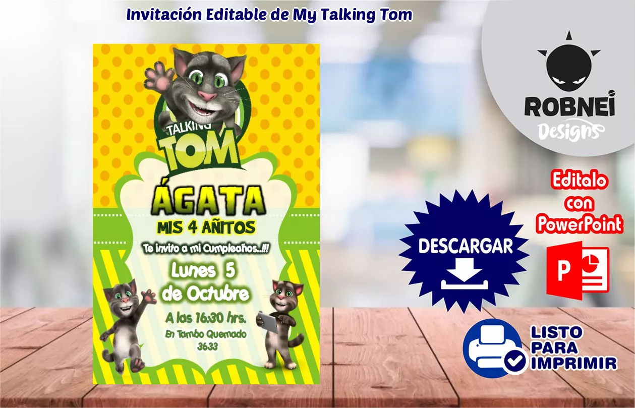 Invitacin de My Talking Tom