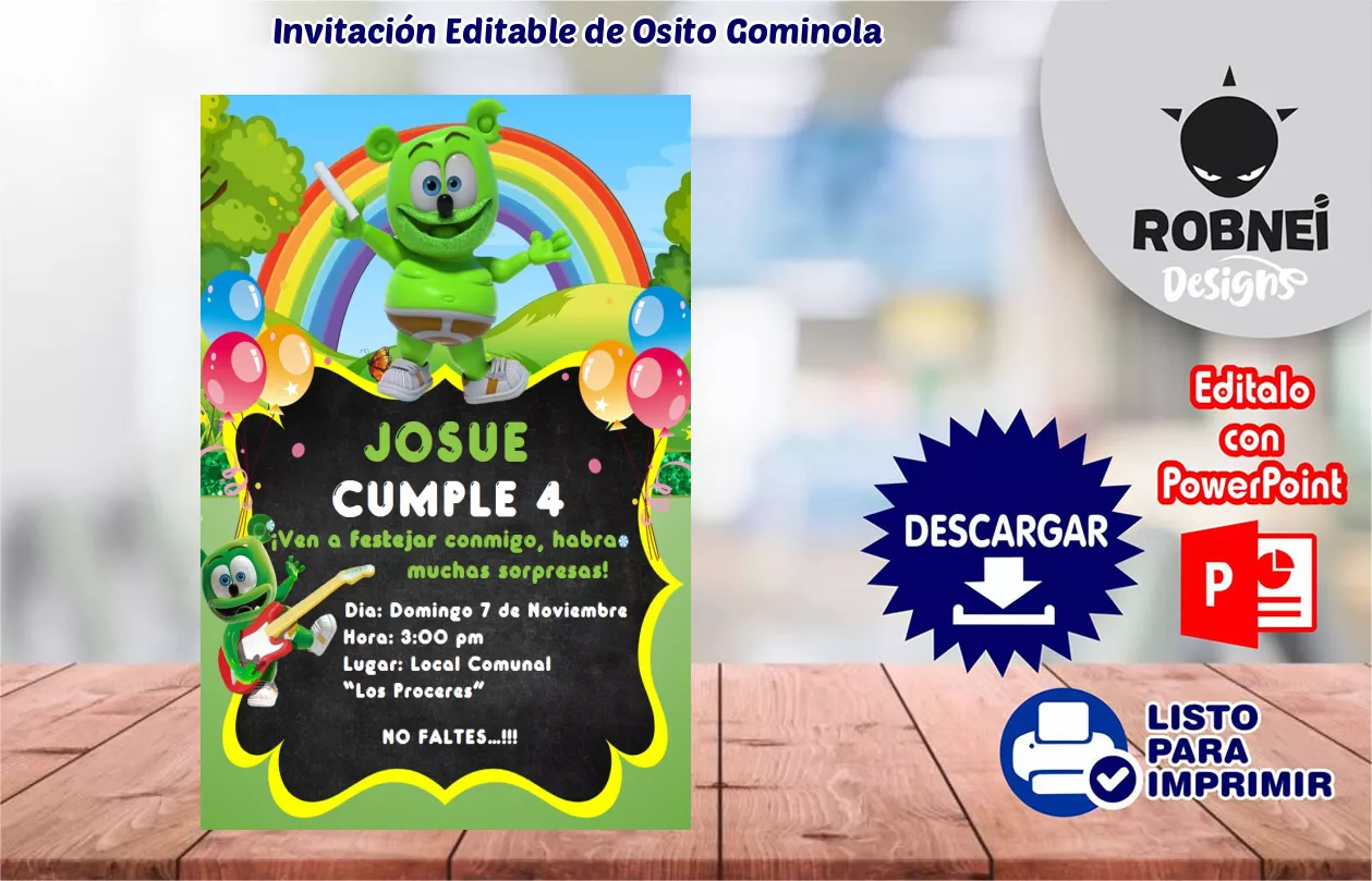 Invitacin de Osito Gominola