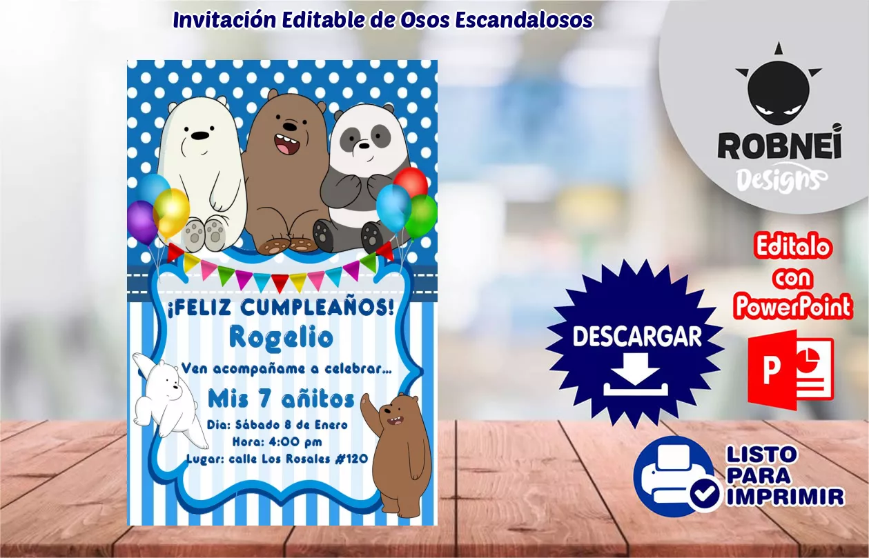 Invitacin de Osos Escandalosos