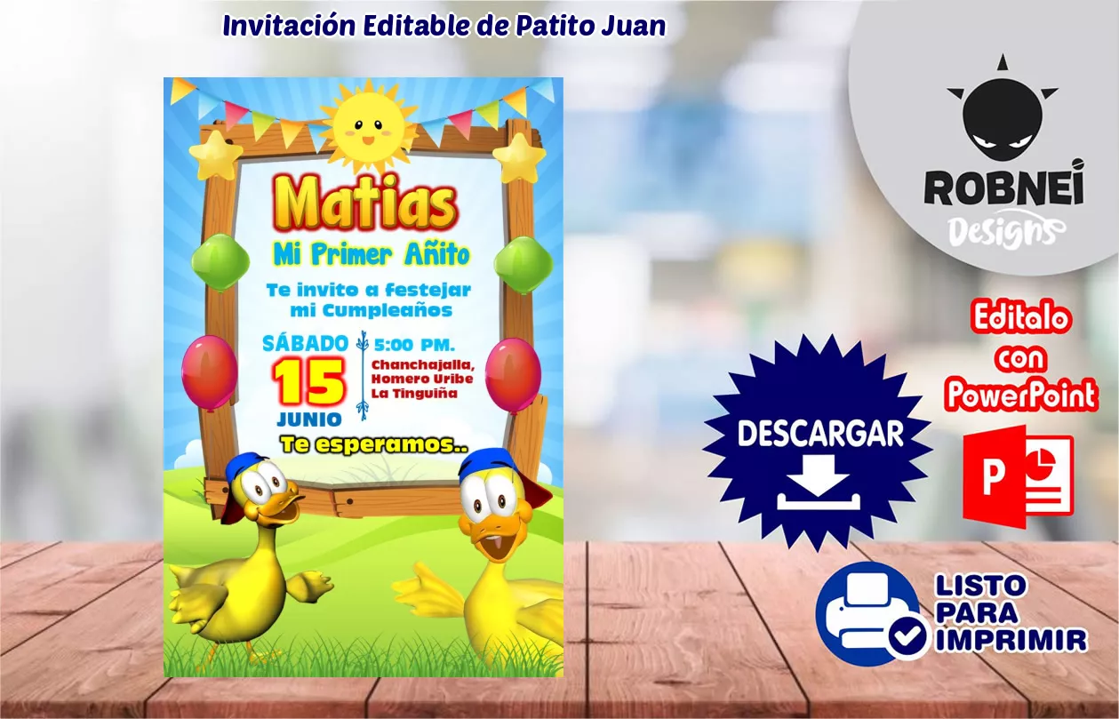 Invitacin de Patito Juan