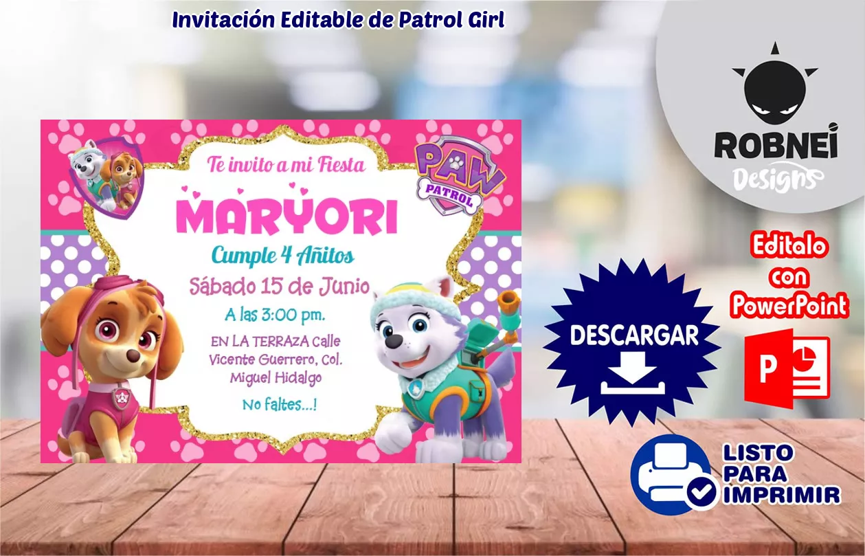 Invitacin de Patrol Girl