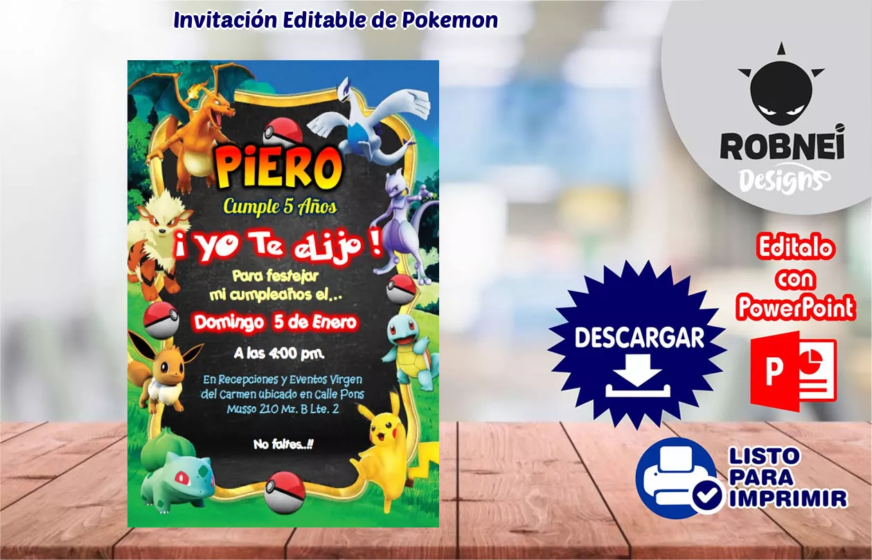 Invitacin de Pokemon