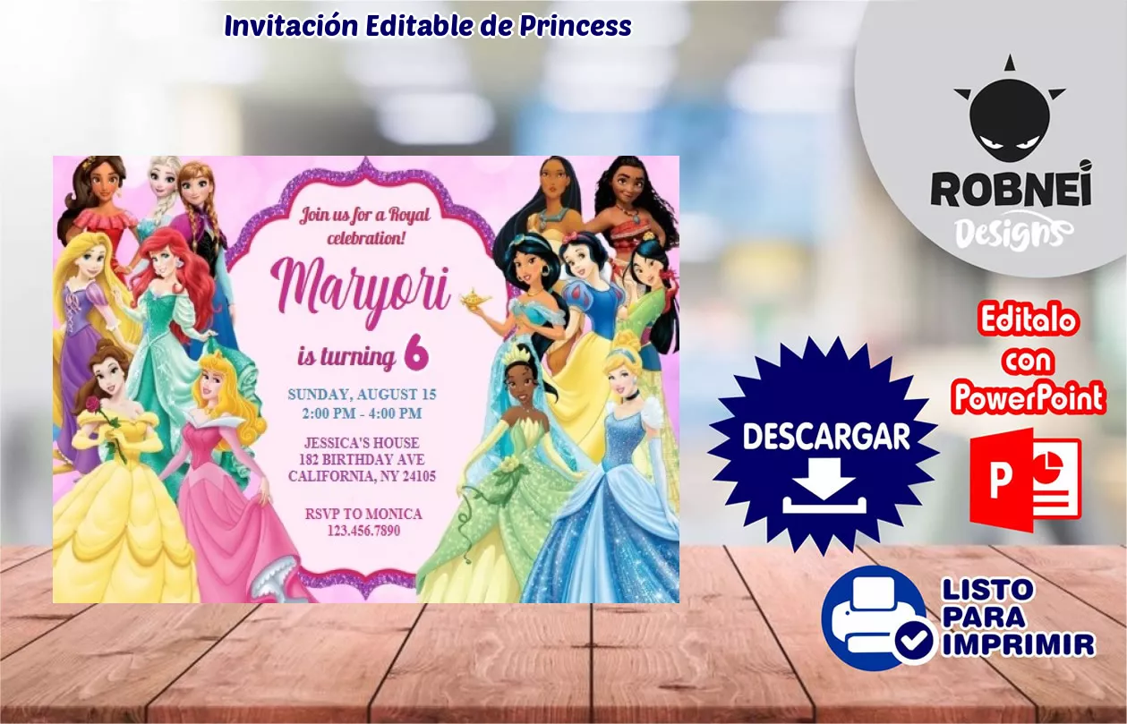 Invitacin de Princess