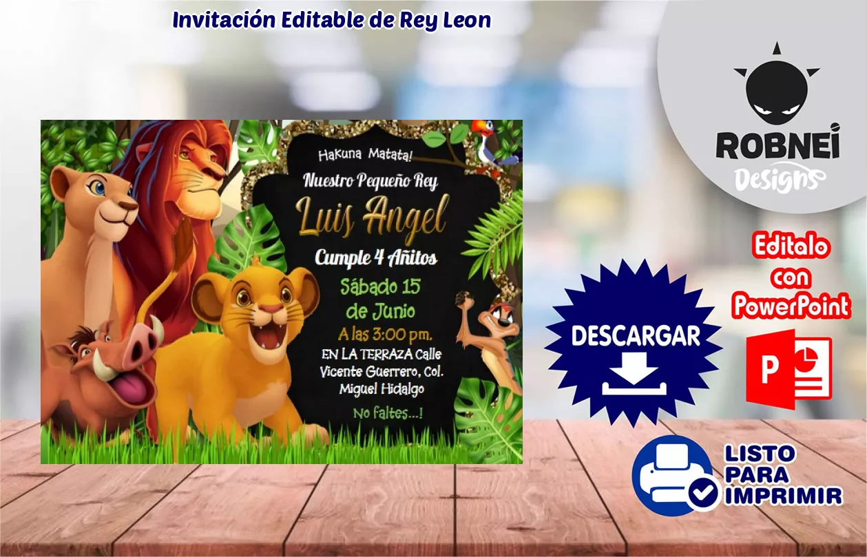 Invitacin de Rey Leon