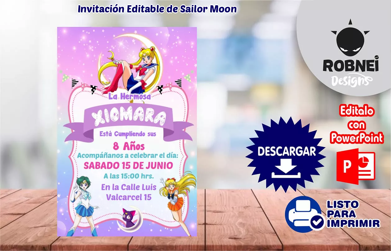 Invitacin de Sailor Moon