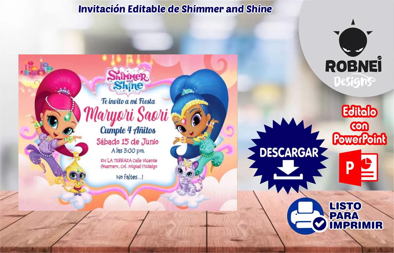 Invitacin de Shimmer and Shine