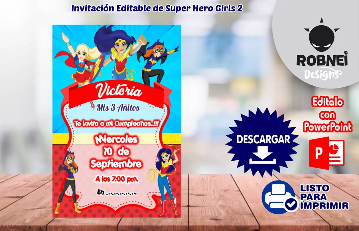 Invitacin de Super Hero Girls 2