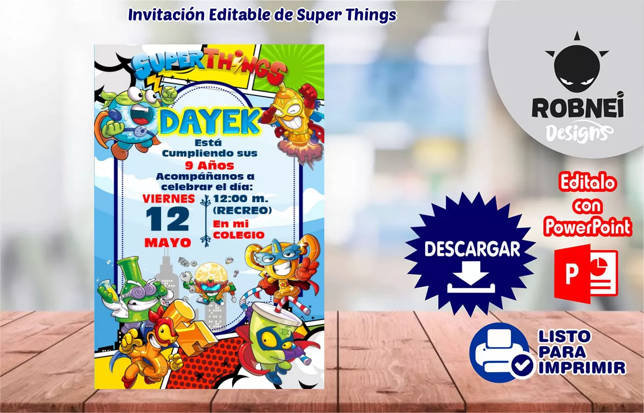 Invitacin de Super Things