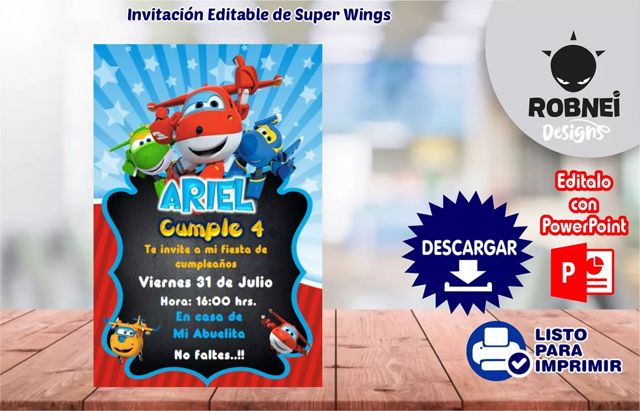 Invitacin de Super Wings