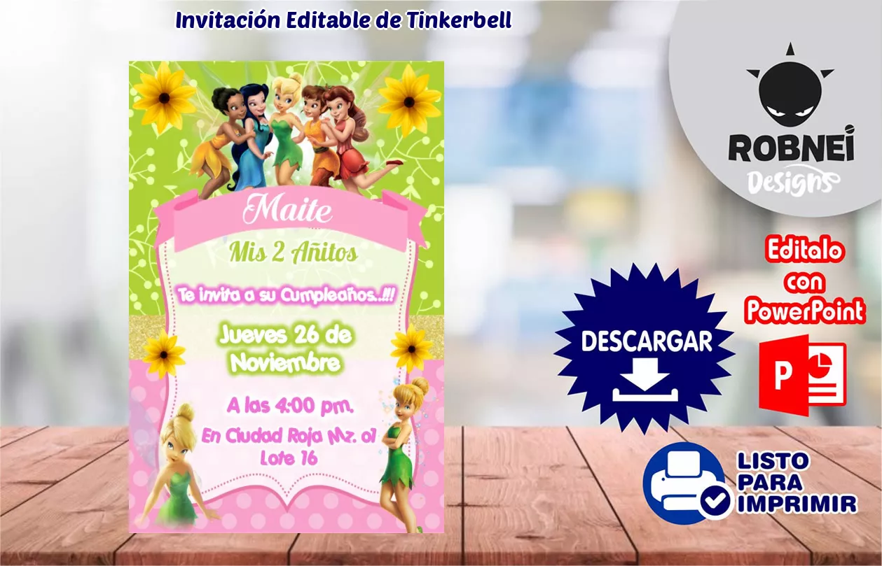 Invitacin de Tinkerbell