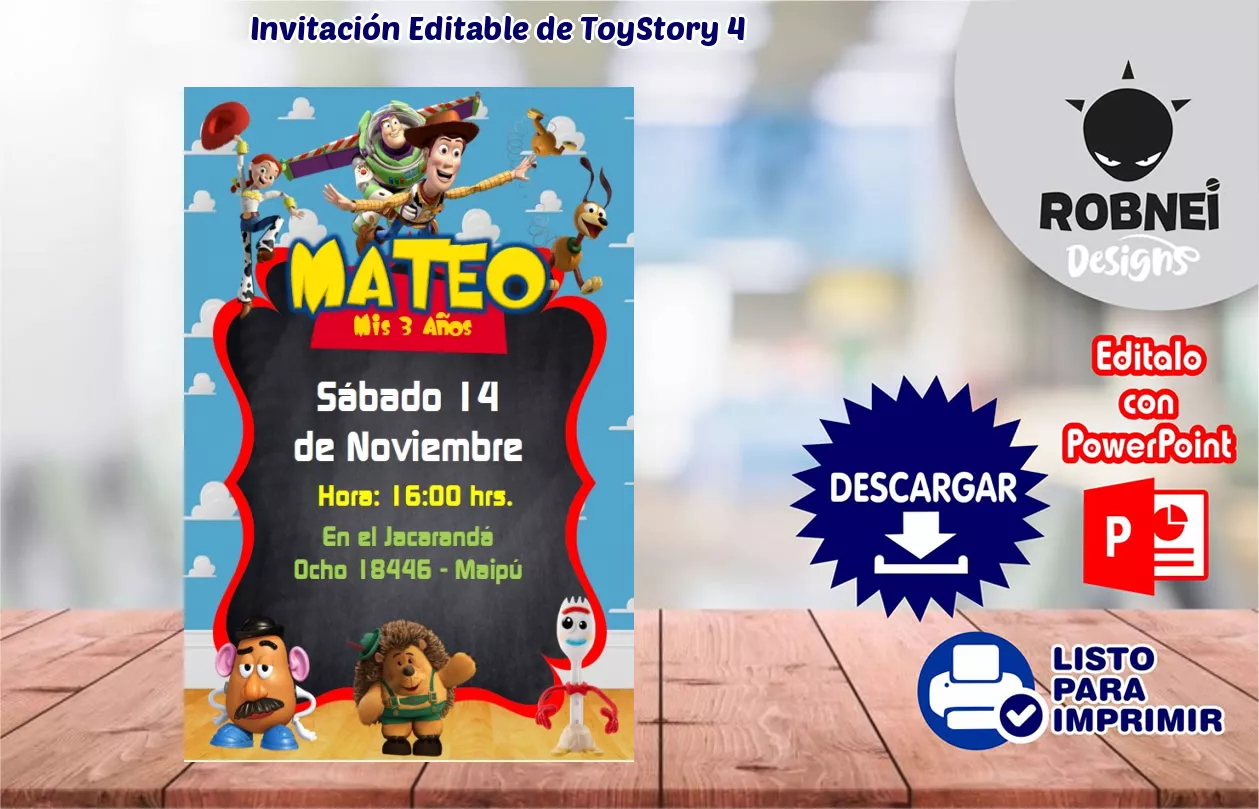 Invitacin de ToyStory 4