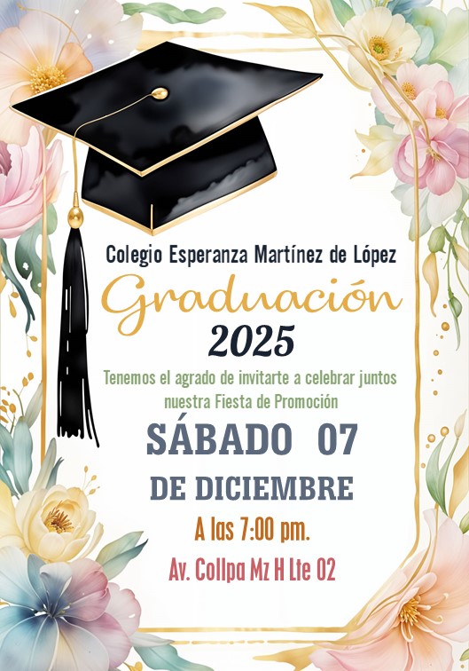 Graduacion-Birrete-Floral-Invitacion