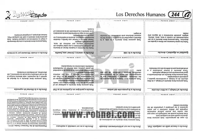 Lamina de DERECHOS HUMANOS con texto