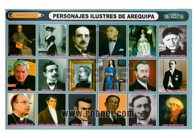 Lamina de PERSONAJES ILUSTRES DE AREQUIPA