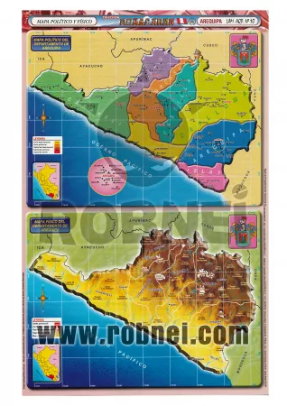 Lamina de MAPA POLITICO Y FISICO AREQUIPA