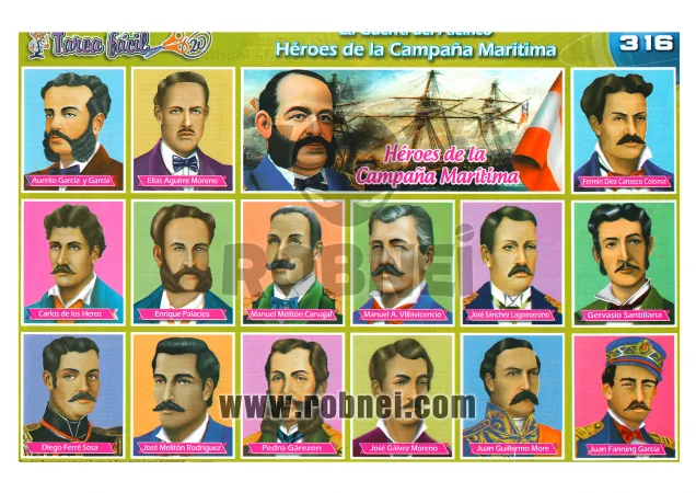 Lamina de GUERRA DEL PACIFICO HEROES DE CAMPANA MARITIMA