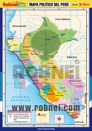 Lamina de MAPA POLITICO DEL PERU