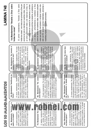 Lamina de LOS 10 MANDAMIENTOS con texto