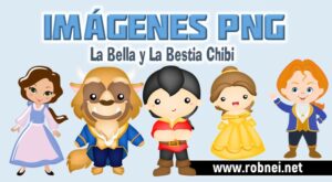 Imagenes de La Bella y La Bestia Chibi PNG