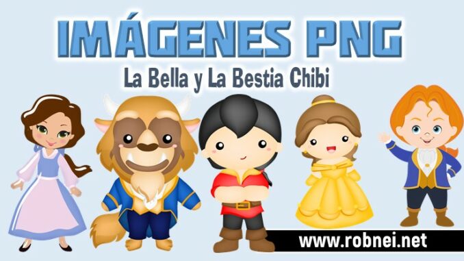 Imagenes de La Bella y La Bestia Chibi PNG