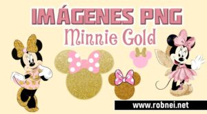 Minnie Mouse Pink and Gold PNG